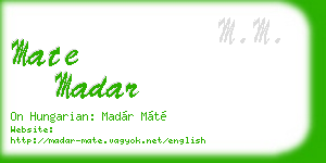 mate madar business card