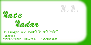 mate madar business card